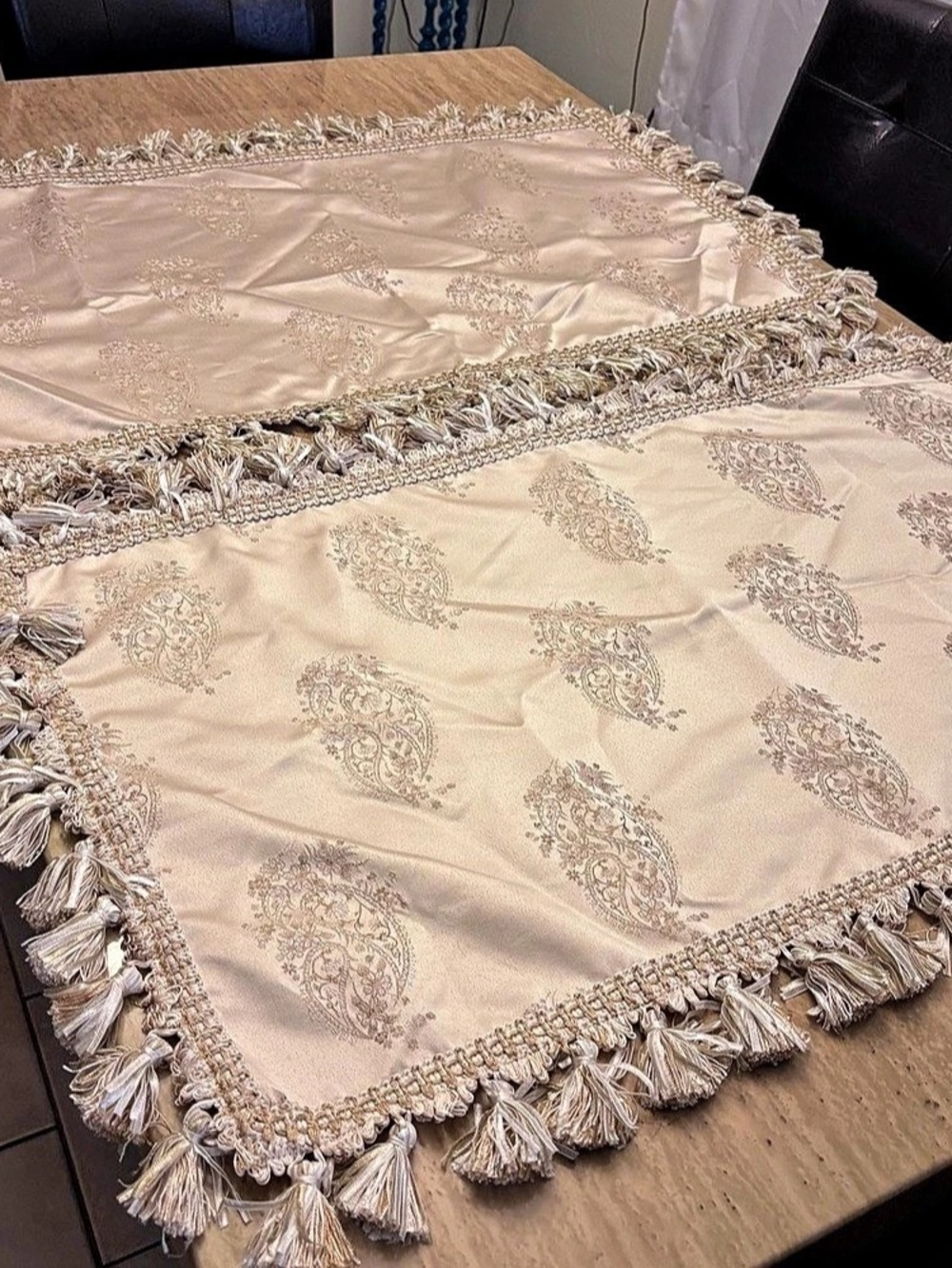 Waterford Decorative Beige/Ivory Tassel King, Bed Shams, Set Of 2